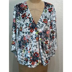 Anthropologie Floral Wrap Top - Multicolor